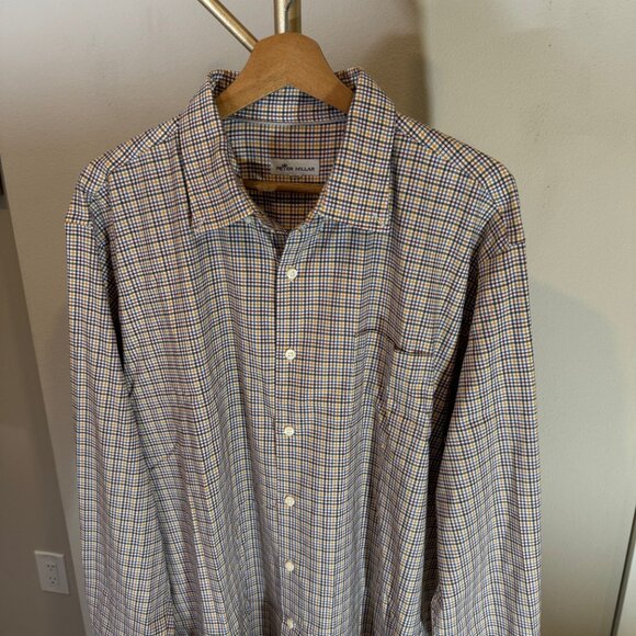 Peter Millar Quinby Cotton-Blend Sport Shirt in Multi Yellow Crown-Lite Mens XL - Picture 4 of 9